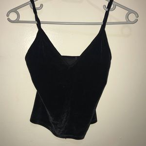 Brandy Melville velvet vneck crop top